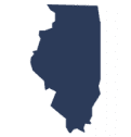 Illinois map blue